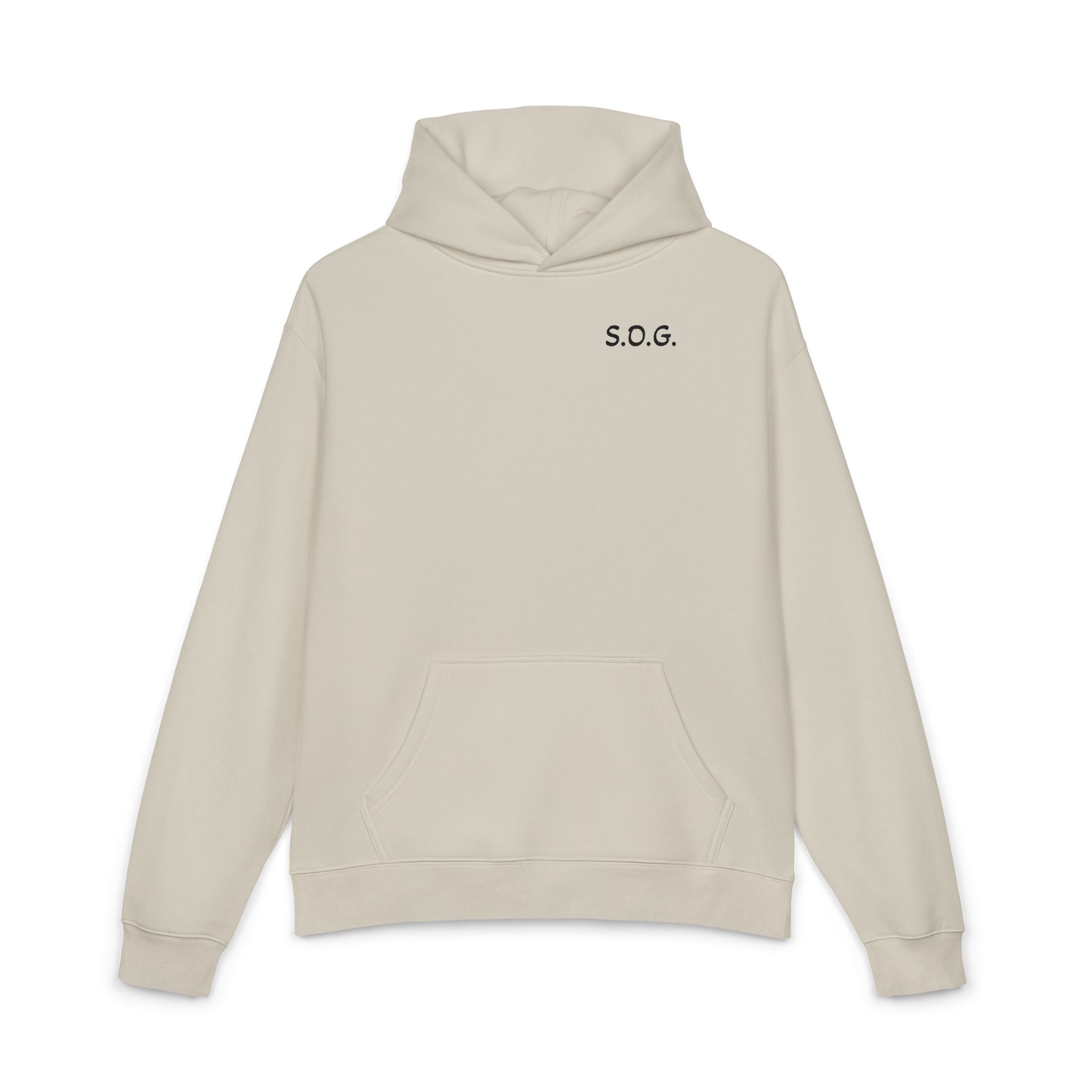 S.O.G. Relaxed Hoodie — Minimal Chest Logo Casual Pullover