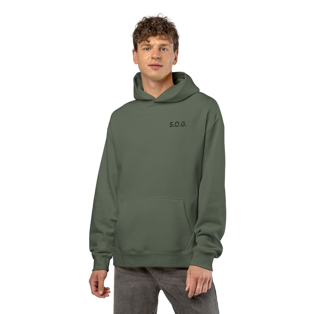 S.O.G. Relaxed Hoodie — Minimal Chest Logo Casual Pullover