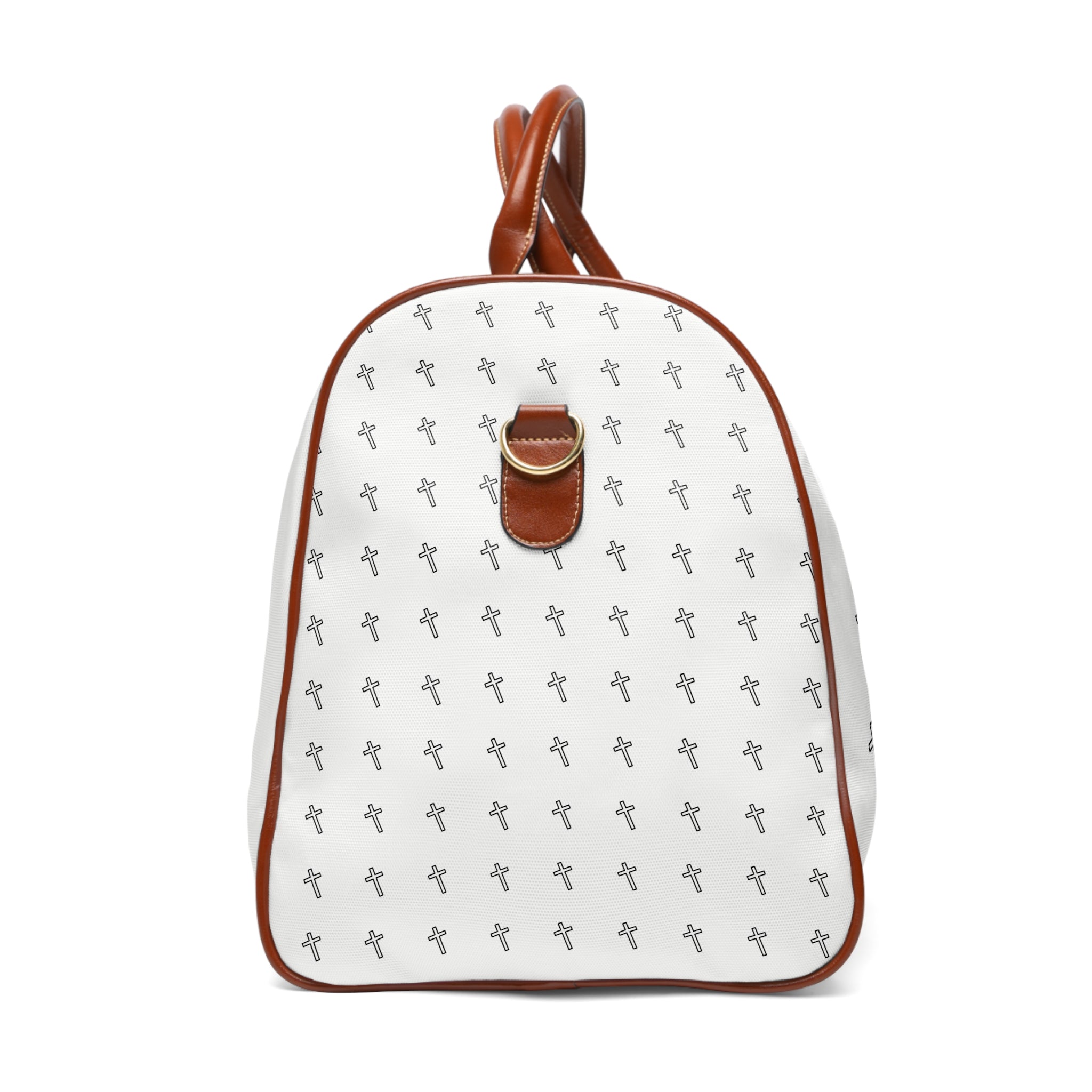 Son of God (S.O.G.) Waterproof Travel Bag — White Cross Pattern Christian Duffel