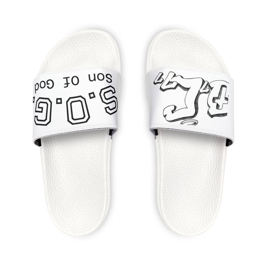 Men's Graphic Slide Sandals — 'S.O.G.' Removable-Strap Casual Pool & Lounge Slides