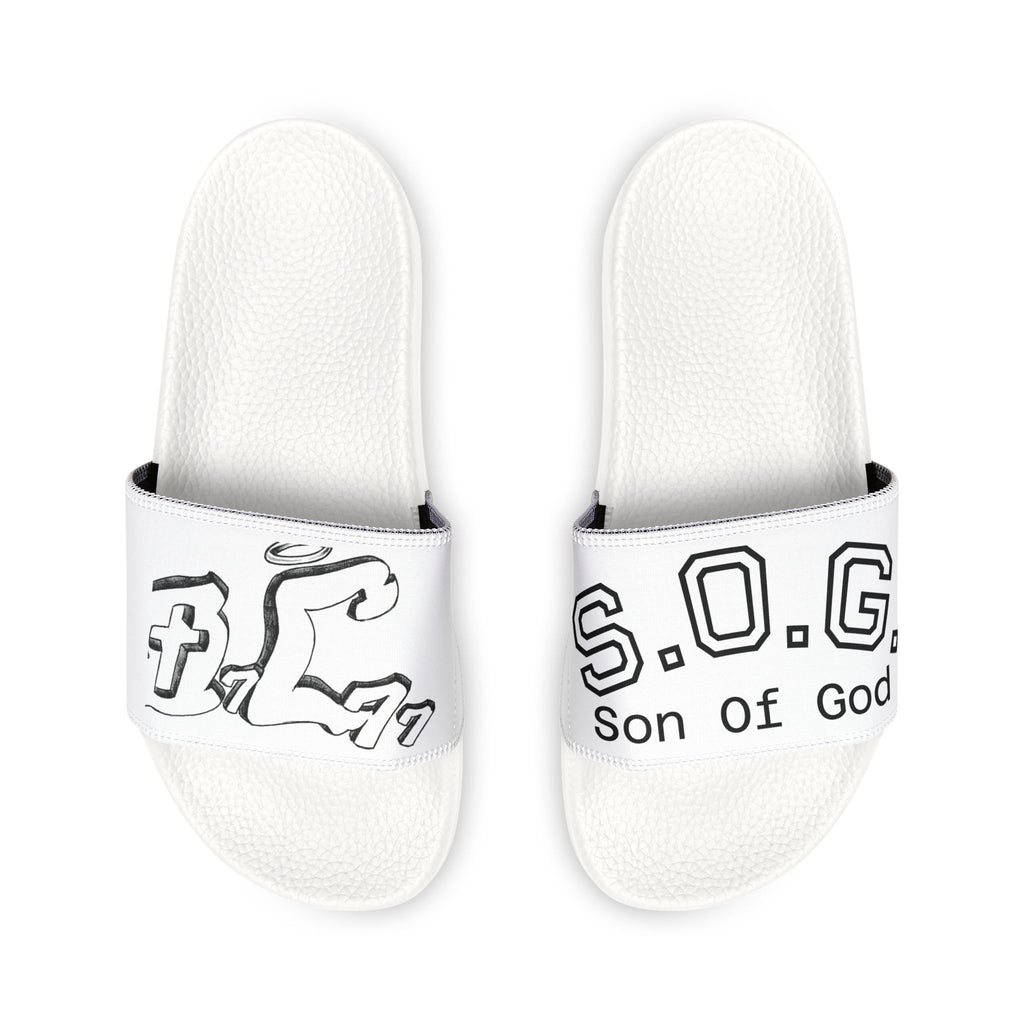 Men's Graphic Slide Sandals — 'S.O.G.' Removable-Strap Casual Pool & Lounge Slides