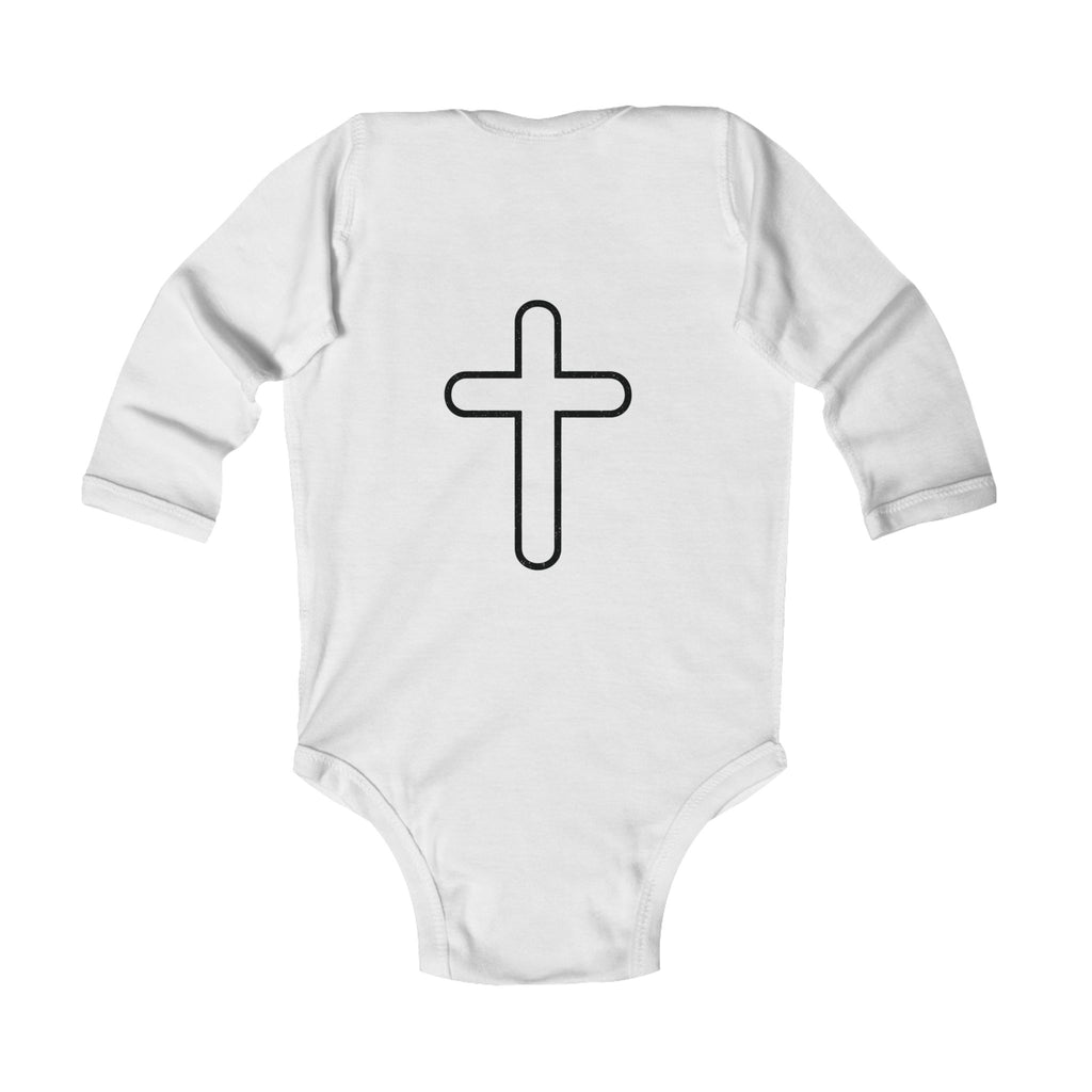 Infant Bodysuit - "S.O.G. Son of God" Christian Long Sleeve Onesie with Cross Back