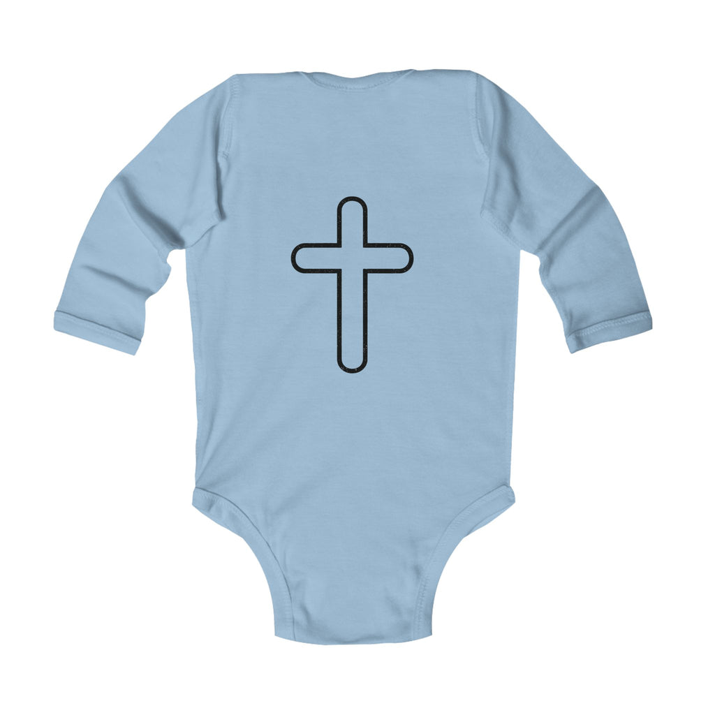 Infant Bodysuit - "S.O.G. Son of God" Christian Long Sleeve Onesie with Cross Back