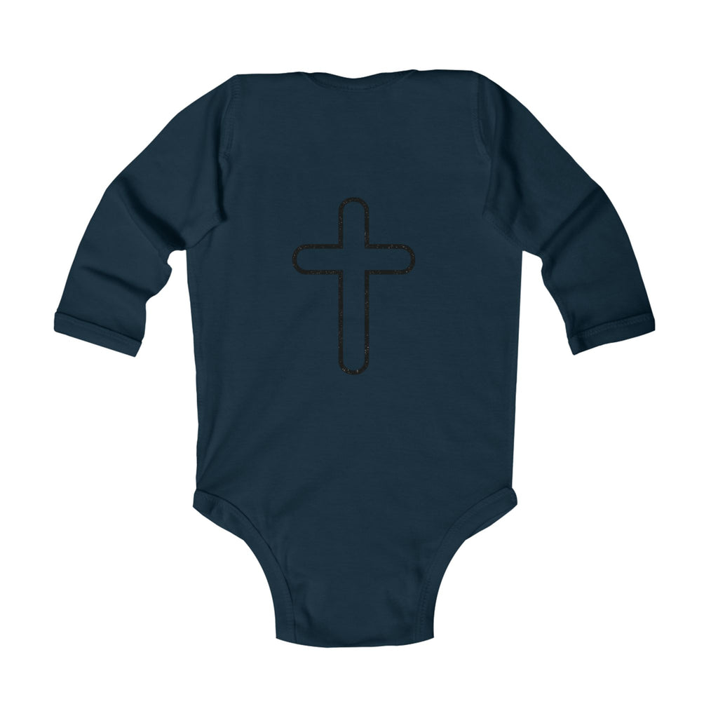 Infant Bodysuit - "S.O.G. Son of God" Christian Long Sleeve Onesie with Cross Back