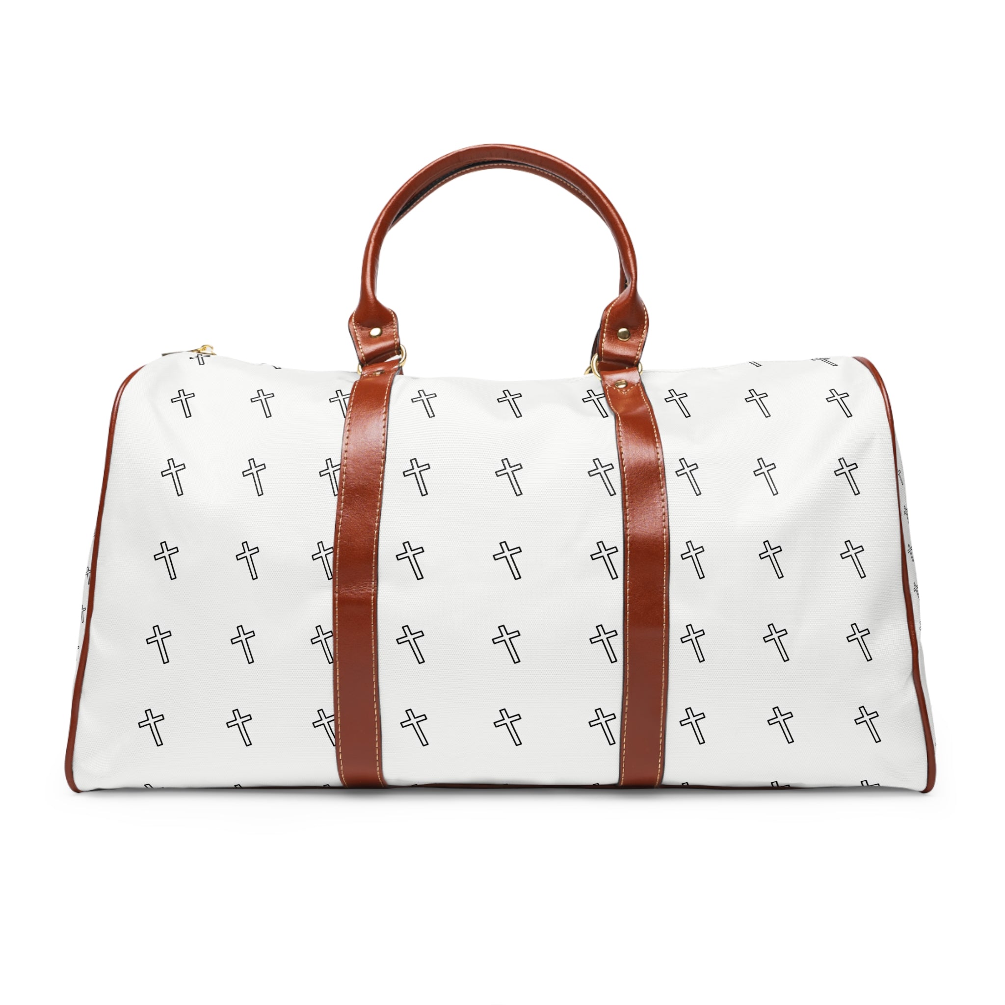 Son of God (S.O.G.) Waterproof Travel Bag — White Cross Pattern Christian Duffel