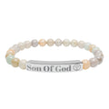 Engraved 'Son of God' Natural Stone Stretch Bracelet