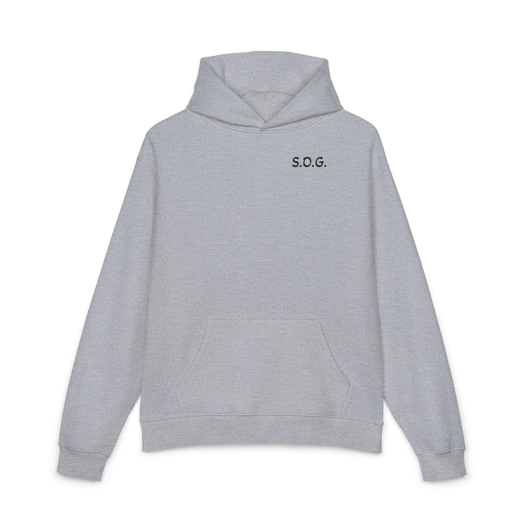S.O.G. Relaxed Hoodie — Minimal Chest Logo Casual Pullover