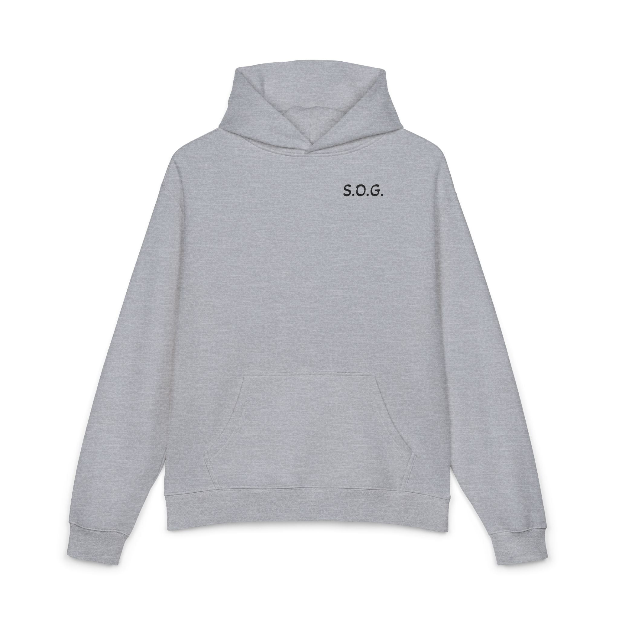 S.O.G. Relaxed Hoodie — Minimal Chest Logo Casual Pullover