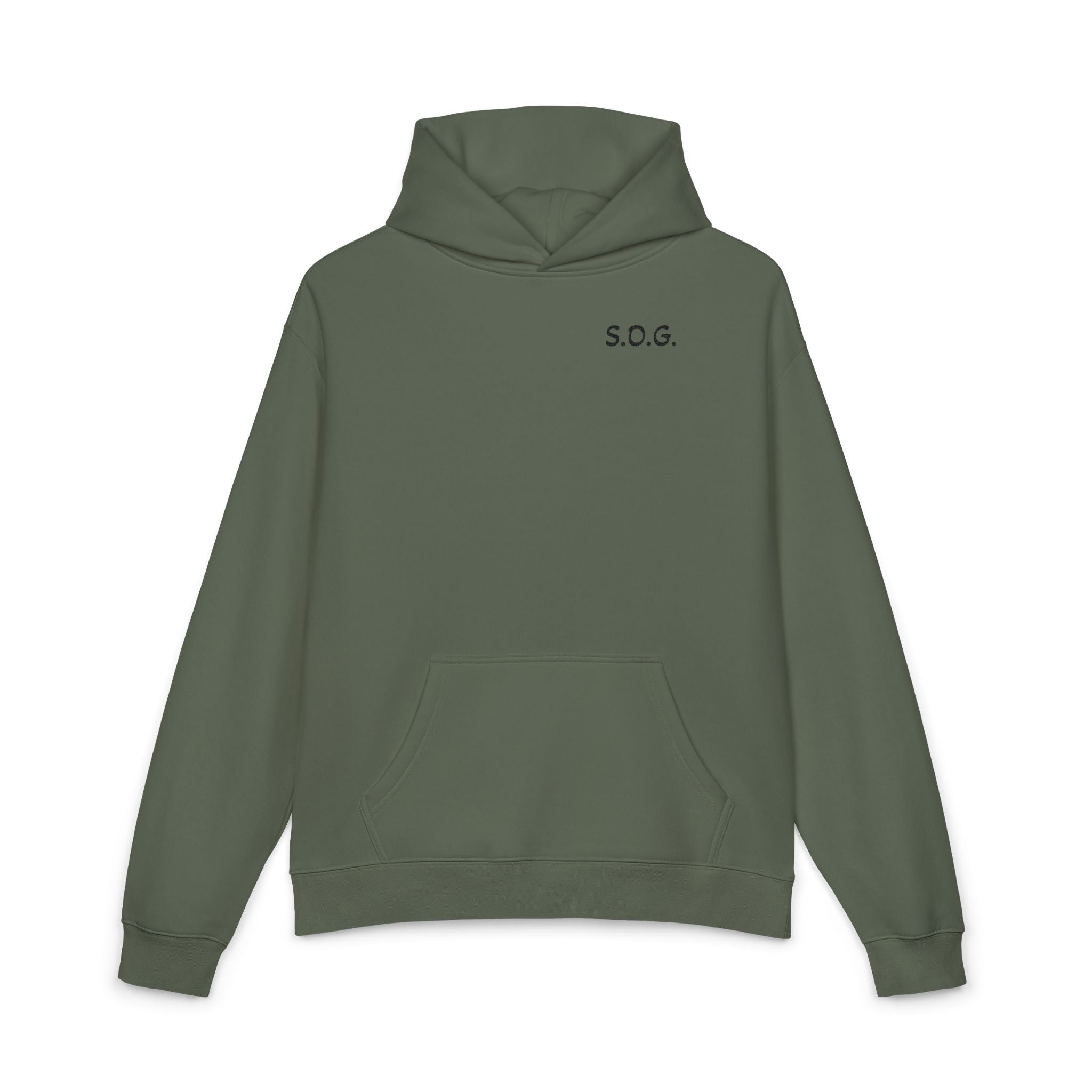 S.O.G. Relaxed Hoodie — Minimal Chest Logo Casual Pullover